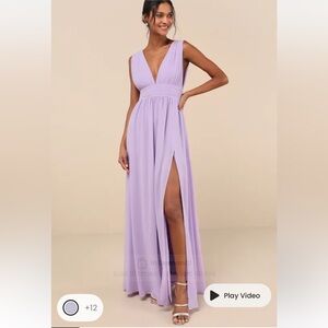Lulu's Lavender Maxi Dress with Slit
